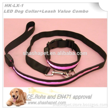 New products on china market LED Dog Collar and led dog Leash Value Combo
